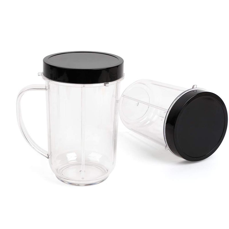 UHAPEER 16OZ Replacement Cups for Magic Bullet, 6Pcs/Set Parts Compatible with 250W Magic Bullet Blender MB1001, Include 16oz Mug Cups with Handle, Stay Fresh Lids, Colored Lips Rings - Image 4